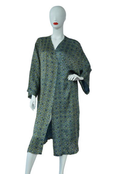 kimono long modal blue green